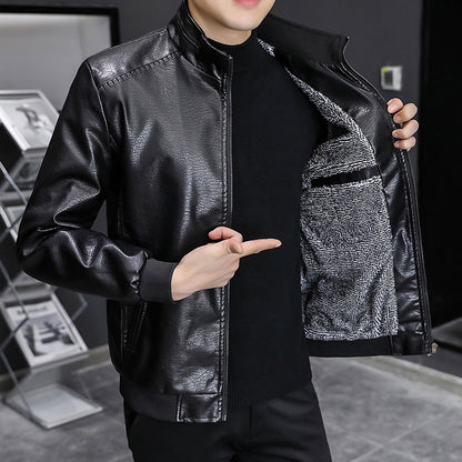 Men's Jacket – Slim Fit – Stand Collar – Ribbed Hem and Cuffs – Zipper Closure