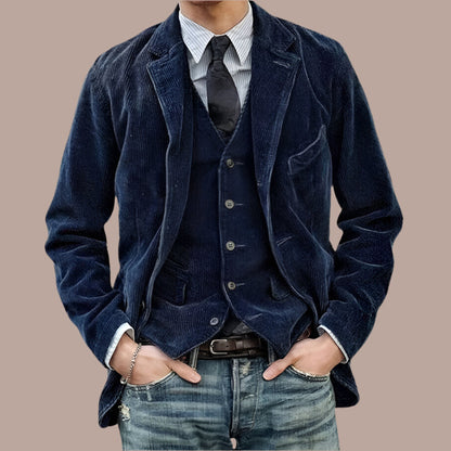 Men's casual blazer – Slim fit – Textured fabric – Notched lapel – 2 buttons
