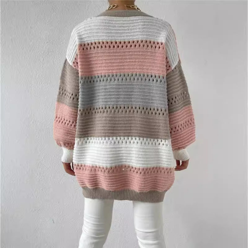 Cardigan Femme – Coupe Oversize – Maille Douce – Manches Longues – Ouverture Sans Boutons