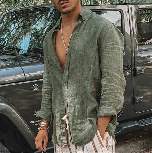 Men's shirt – Natural fibers – Relaxed fit – Casual long sleeves