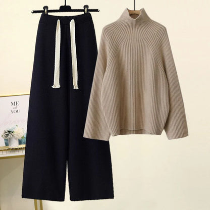 Emma Two-Piece Set | Oversized Turtleneck Sweater Two-Piece Set