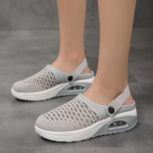 Women's sandals – Slip-on comfort – Breathable fabric – Air-cushioned sole