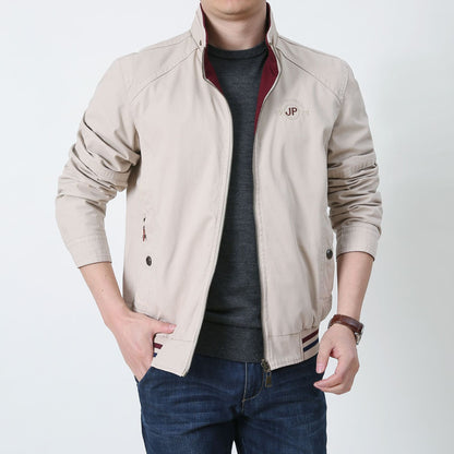 Men's jacket – Regular fit – Breathable fabric – Reversible – Zipped stand-up collar
