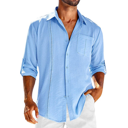 Men's casual shirt – Natural fibers – Loose fit – Long sleeves
