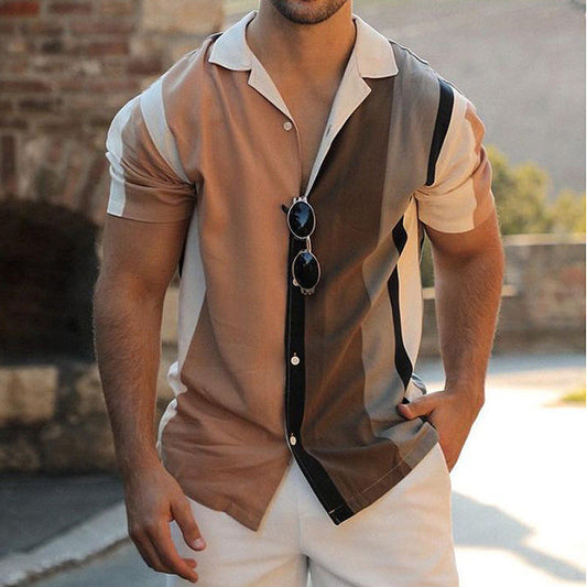 Men's short-sleeve shirt – Regular fit – Breathable fabric – Classic collar