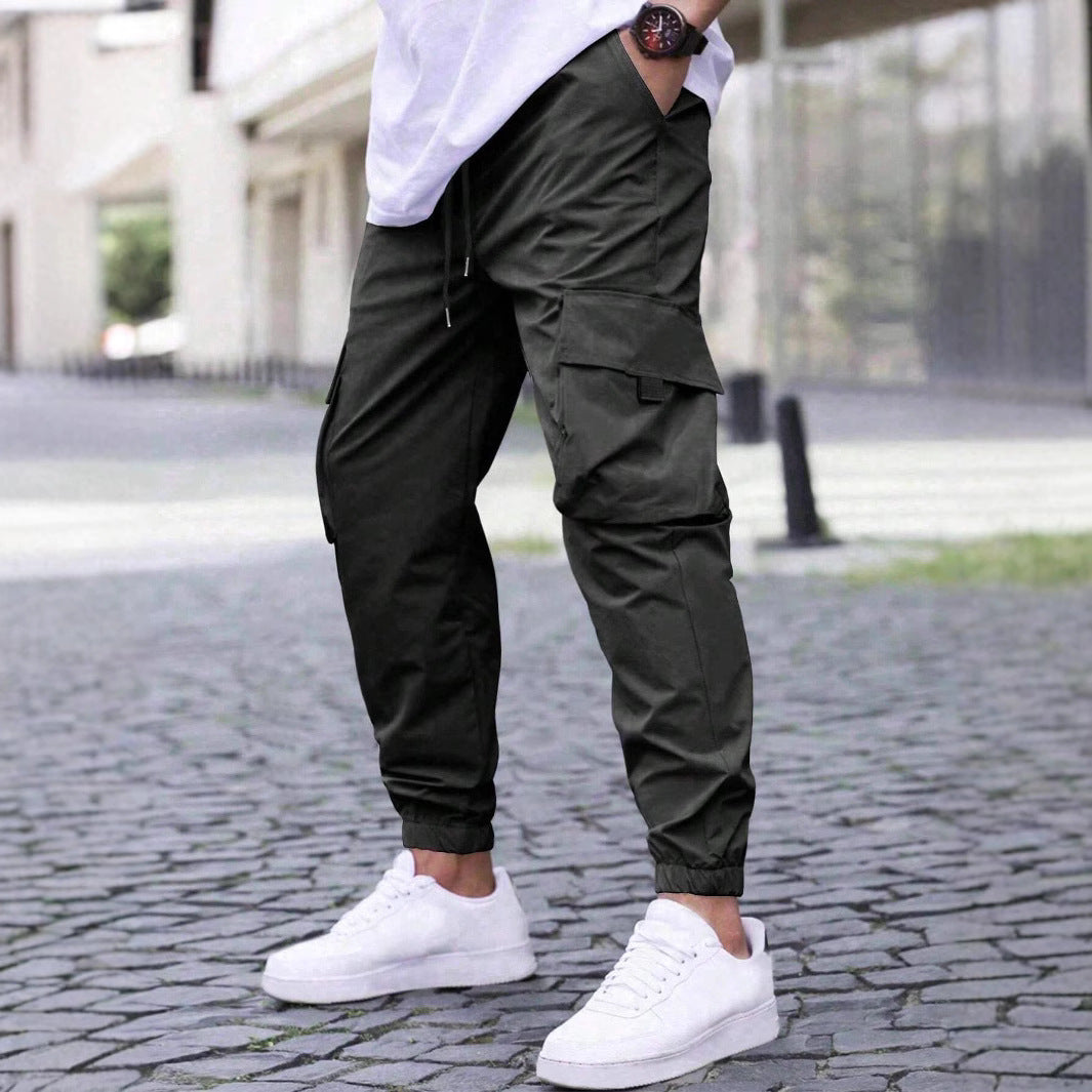 Men's cargo pants – Relaxed fit – Drawstring waist – Elasticated hems