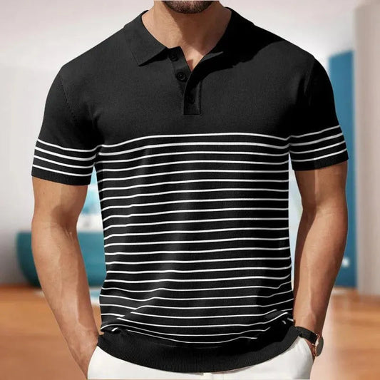Men's polo – Soft knit – Classic fit – Short sleeves – Casual striped style