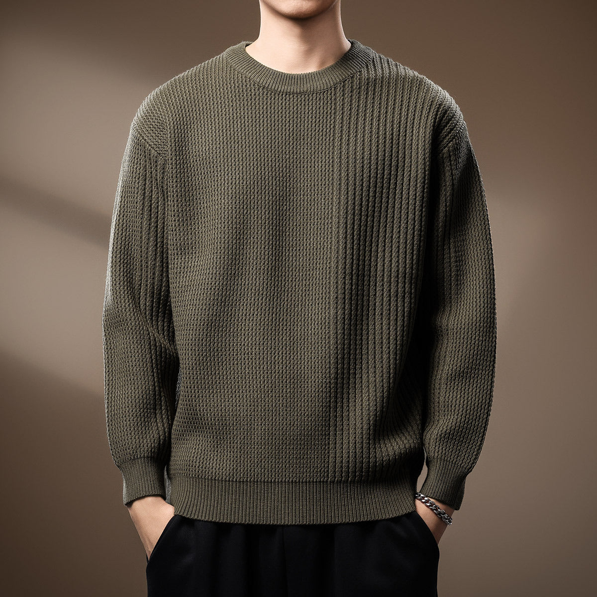 Lucas Relaxed Fit Knit Sweater | Crewneck Knit Sweater
