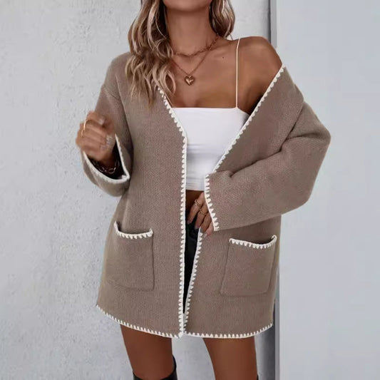 Gilet Femme – Coupe Oversize – Ouvert Devant – Poches Pratiques