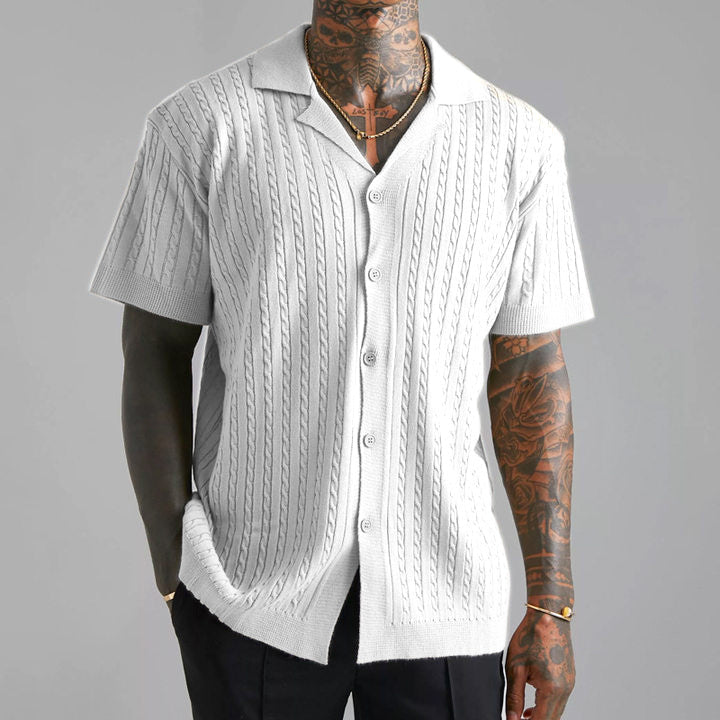 Men's buttoned shirt – Soft Knit – Relaxed Fit – Short Sleeves