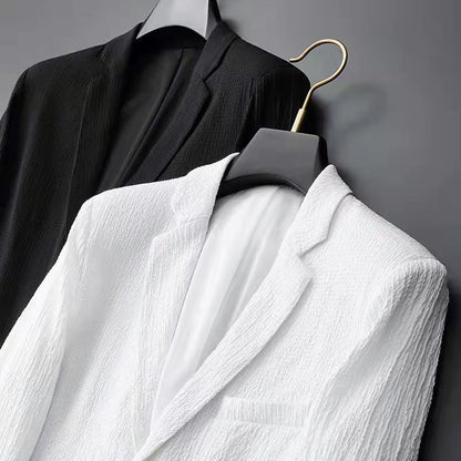 Men's suit – Slim blazer and regular pants – Breathable fabric – Casual chic style