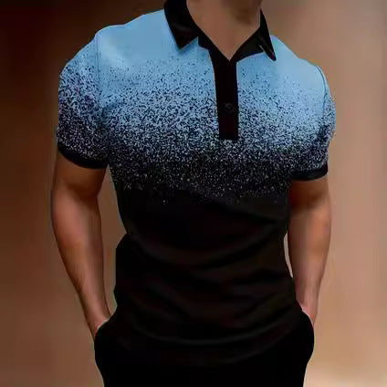 Men's polo – Slim fit – Gradient print – Comfortable breathable fabric