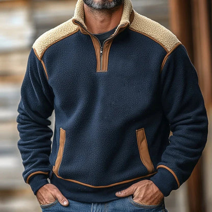 Teddy Fleece Half-Zip Pullover | Stand Collar Pullover