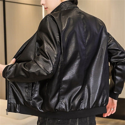 Men's Jacket – Slim Fit – Stand Collar – Ribbed Hem and Cuffs – Zipper Closure