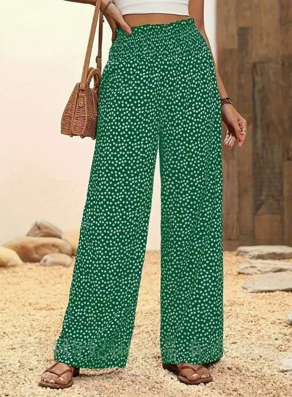Women's pants – Relaxed fit – Flared leg – Elastic waist – Breathable fabric