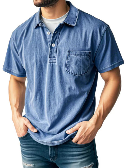 Polo Homme – Coupe Décontractée – Tissu Respirant – Col Classique – Poche Poitrine