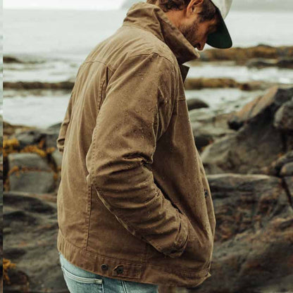Veste utilitaire homme – Coupe décontractée – Tissu résistant – Col montant – Poches à rabat