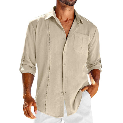 Men's casual shirt – Natural fibers – Loose fit – Long sleeves