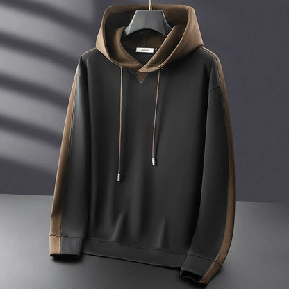 Men's Hoodie - Knit Fabric - Relaxed Fit - Long Sleeves - Two-Tone Hood