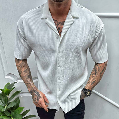 Men's short-sleeve shirt – Straight cut – Breathable fabric – Classic collar