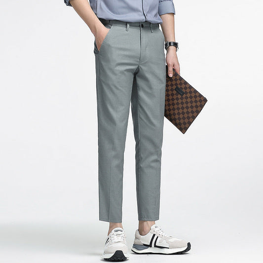 Men's Cropped Pants – Slim Fit – Lightweight Breathable Fabric – Modern Casual Style