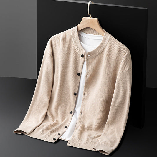 Gilet homme – Coupe slim – Maille coton – Boutonnage classique – Finitions côtelées
