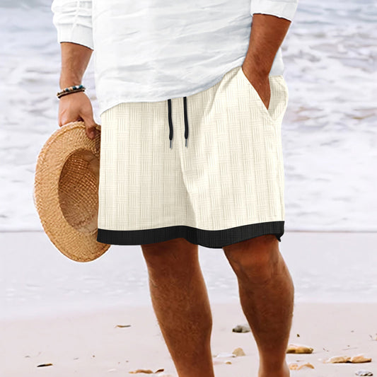 Men's beach shorts – Relaxed fit – Breathable fabric – Elastic waistband with drawstring