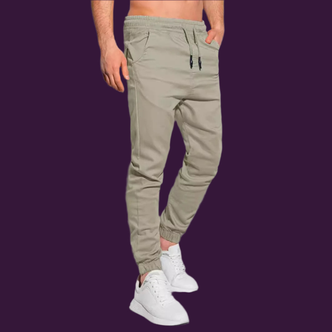 Men's Jogging Pants – Slim Fit – Soft Knit Fabric – Drawstring Waist – Elasticated Hems