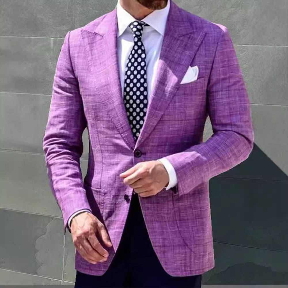 Men's blazer – Slim fit – Smooth fabric – Notched lapels – Formal style