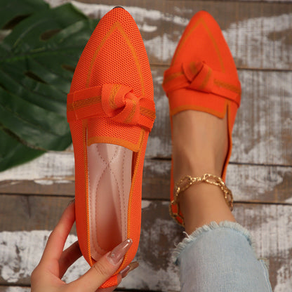 Women's flat shoes – Pointed toe – Soft knit – Elegant slip-on style