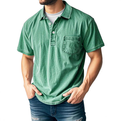 Polo Homme – Coupe Décontractée – Tissu Respirant – Col Classique – Poche Poitrine