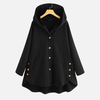 Women's Coat - Quilted fabric - Hood - Mid-thigh length - Relaxed fit