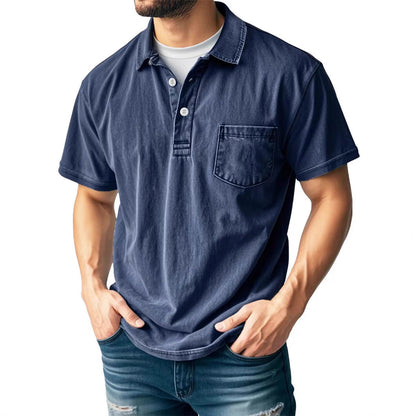 Polo Homme – Coupe Décontractée – Tissu Respirant – Col Classique – Poche Poitrine