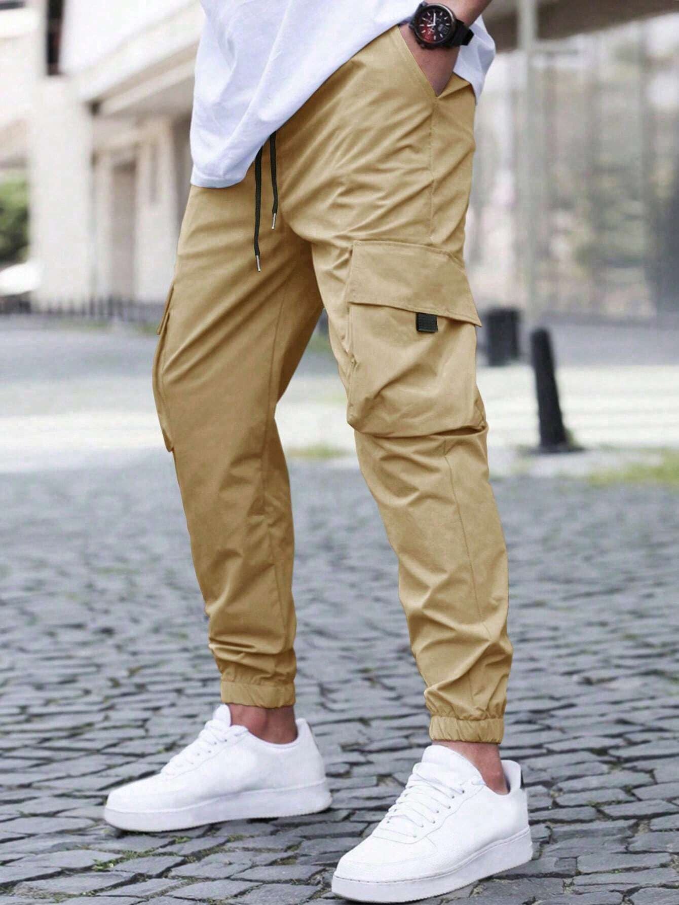 Men's cargo pants – Relaxed fit – Drawstring waist – Elasticated hems