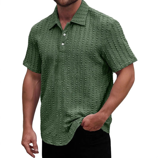 Men's polo – Regular fit – Textured knit – Short sleeves – Breathable fabric