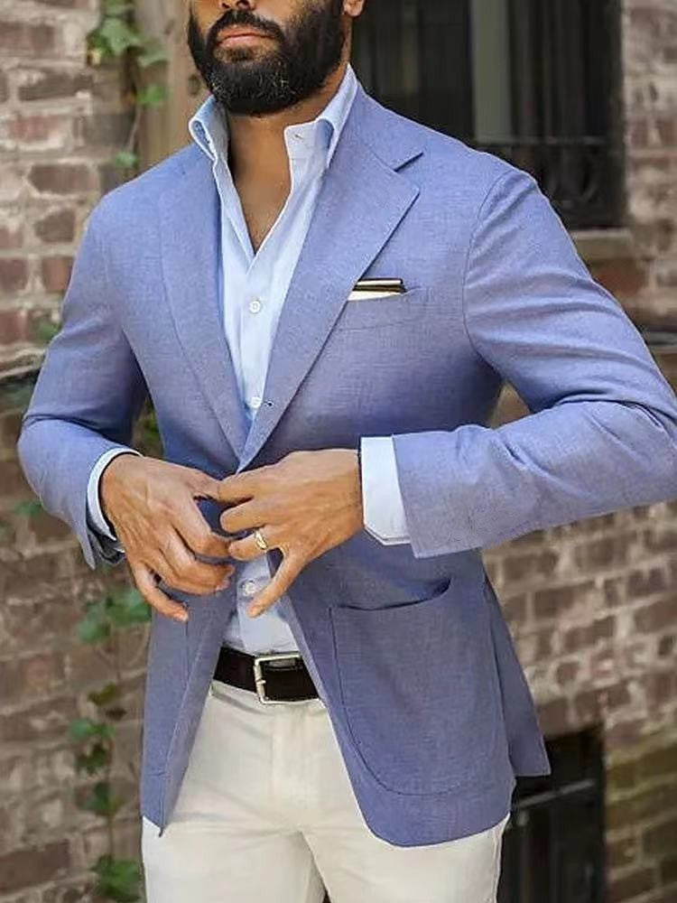 Men's blazer – Slim fit – Smooth fabric – Notched lapels – Formal style