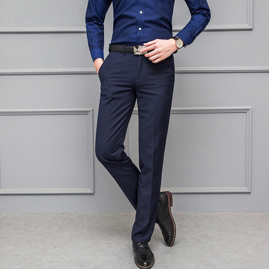Men's trousers – Slim fit – Stretch fabric – No pleats – Classic length