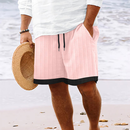 Men's beach shorts – Relaxed fit – Breathable fabric – Elastic waistband with drawstring