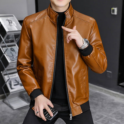 Men's Jacket – Slim Fit – Stand Collar – Ribbed Hem and Cuffs – Zipper Closure