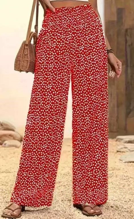 Women's pants – Relaxed fit – Flared leg – Elastic waist – Breathable fabric
