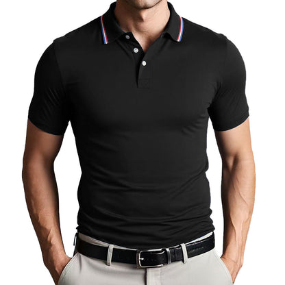 Polo homme – Coupe slim – Maille douce respirante – Manches courtes ajustées