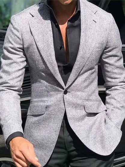 Men's blazer – Slim fit – Smooth fabric – Notched lapels – Formal style