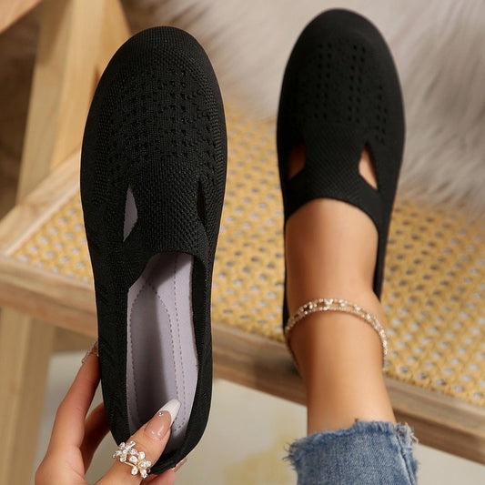 Women's slip-on shoes – round toe – breathable lightweight