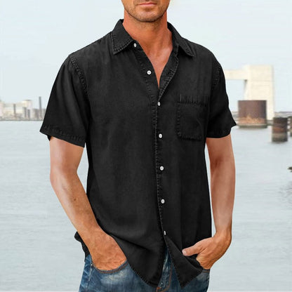 Chemise homme manches courtes – Coupe décontractée – Tissu respirant – Col classique