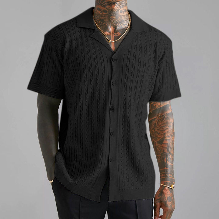 Men's buttoned shirt – Soft Knit – Relaxed Fit – Short Sleeves