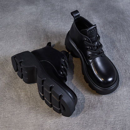 Boots Femme – Montantes à Lacets – Semelle Chunky Antidérapante