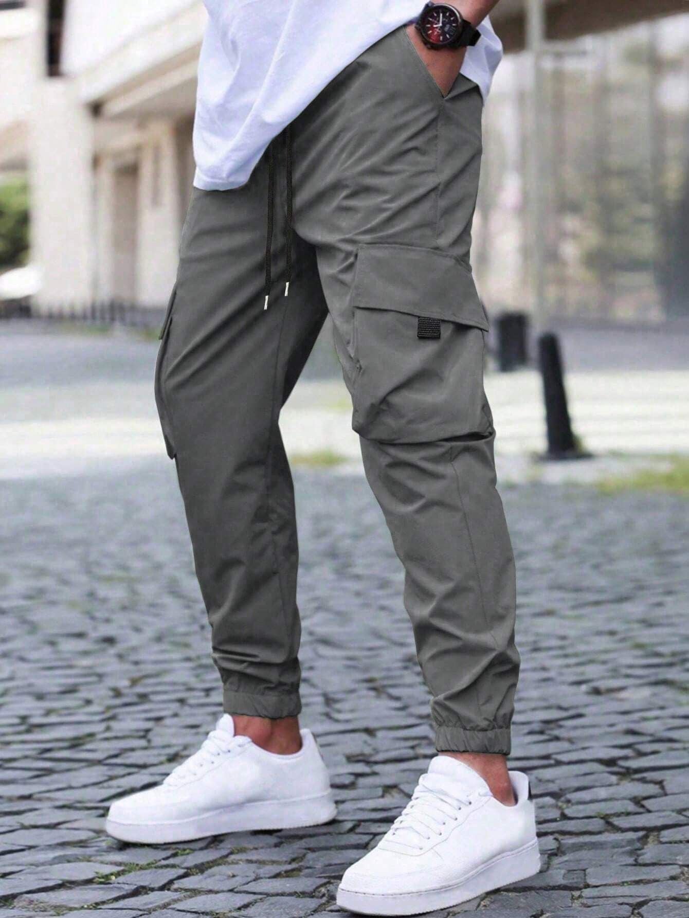 Men's cargo pants – Relaxed fit – Drawstring waist – Elasticated hems