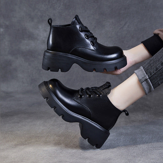 Boots Femme – Montantes à Lacets – Semelle Chunky Antidérapante