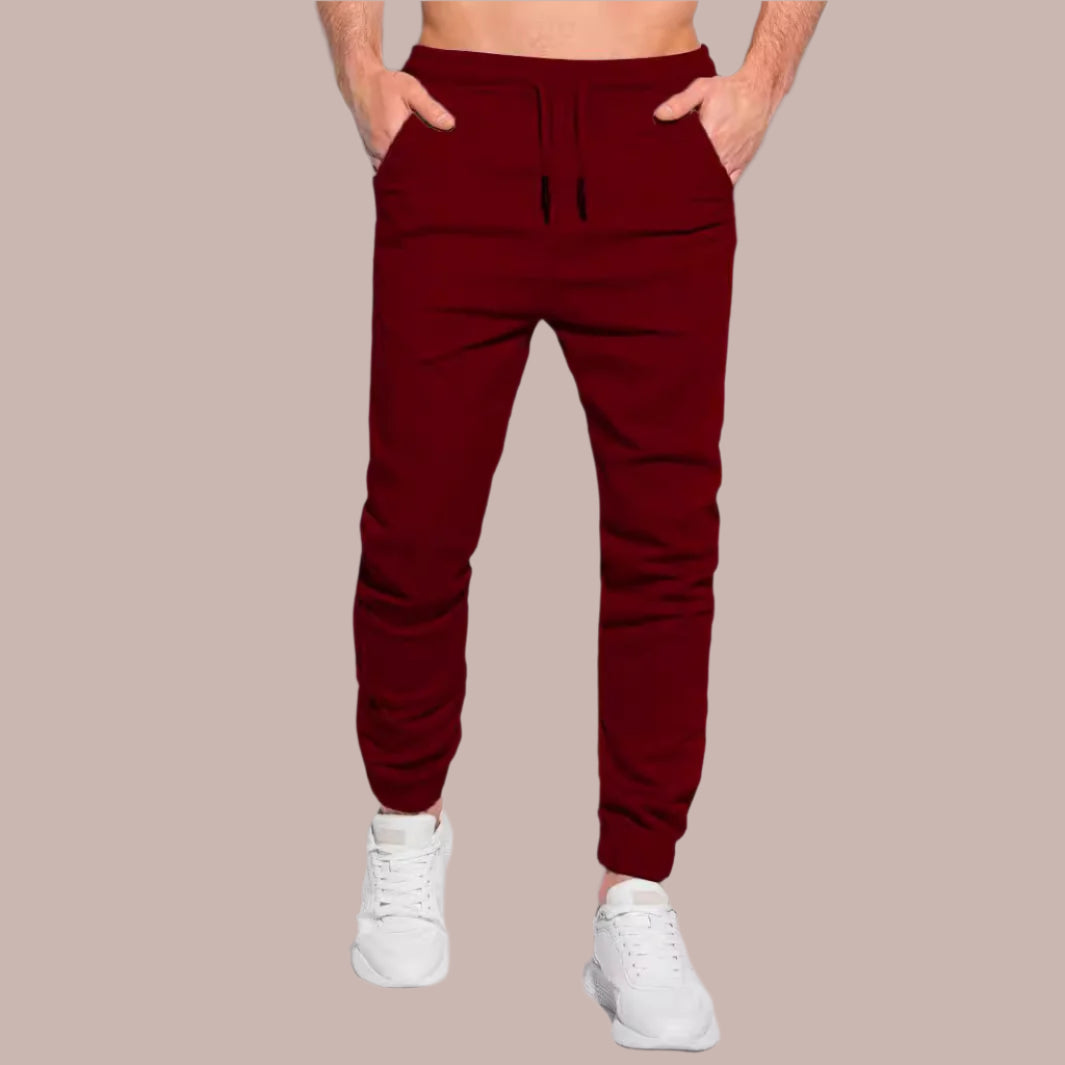 Men's Jogging Pants – Slim Fit – Soft Knit Fabric – Drawstring Waist – Elasticated Hems