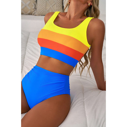 Bikini femme – Coupe sportive – Taille haute – Tissu respirant à séchage rapide